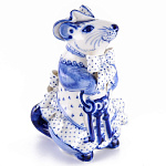  Гжель Скульптура "Мышка-Ключница" Авт. Бидак В. и Н  