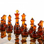 Шахматы с инкрустацией и фигурами из янтаря 34х34 см, фотография 2. Интернет-магазин ЛАВКА ПОДАРКОВ