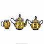 Чайный сервиз на 6 персон "Кудрина золотая". Хохлома, фотография 3. Интернет-магазин ЛАВКА ПОДАРКОВ