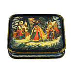 0061389-15*12см Лаковая миниатюра Палех ШКАТУЛКА "КУПЕЦ КАЛАШНИКОВ" Белова в П/У