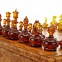 Шахматы в ларце из березового капа с янтарными фигурами, фотография 3. Интернет-магазин ЛАВКА ПОДАРКОВ