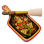 Кухонный набор с разделочной доской и толкушкой. Хохлома