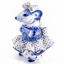 Статуэтка "Мышка-принцесса" Гжель	, фотография 3. Интернет-магазин ЛАВКА ПОДАРКОВ