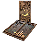 200865 Нарды-шашки резные "МУСУЛЬМАНСКИЕ" бук, лак 