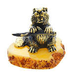 0045454/845 Сувенир Бобер с веточкой Сувенир (белый)