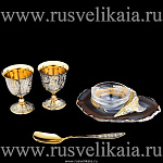 0028281 Златоуст Икорница (на срезе) 2 стопки , в П/У 