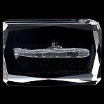  Лазерная графика Куб "ПОДВОДНАЯ ЛОДКА" 5*8 см