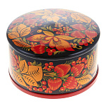 0021099 Хохлома Шкатулка (коробочка) бабочка мал 8*13 см