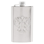 0074046 Сувенир ФЛЯГА С СИМВОЛИКОЙ ГЕРБ РФ металл прямоуг