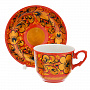 Чайный сервиз на 6 персон "Кудрина на красном". Хохлома, фотография 3. Интернет-магазин ЛАВКА ПОДАРКОВ
