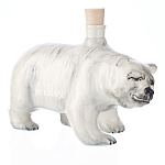 -1л-белый Фарфор ШТОФ "Медведь" белый  1л в комплекте 