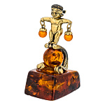 300655-Сувенир из Янтаря Знак Зодиака "ВЕСЫ"(бронза+янтарь)