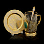Чайный набор с подстаканником "Малахит". Златоуст, фотография 1. Интернет-магазин ЛАВКА ПОДАРКОВ