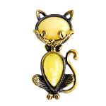 0045174/1664.4 Брошь Кот Чеширский (белый)