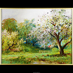 Картина "Яблони в цвету" Swarovski