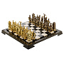 Шахматы из камня с бронзовыми фигурами "Нефтяники" 38х38 см, фотография 1. Интернет-магазин ЛАВКА ПОДАРКОВ