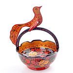 1952/27*20*17 Хохлома Конфетница КОРЗИНКА "ПТИЦА" 27*20*17