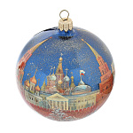 0044886/10см  Лаковая миниатюра Палех ШАР новогодний "Москва" в П/У