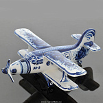 0017416 Гжель СКУЛЬПТУРА "Самолет "АН-3" авт.Ларин 