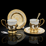 /ФПП Златоуст Набор "Кофейный Дуэ малый" малахит, в П/У