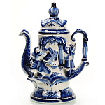 10670 Гжель Чайник "В Тридевятом государстве" 29*20см Авт. Исаев С.В.