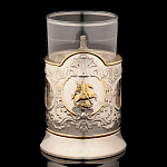 5385/НБ Серебро 925* Чайный набор: Подстаканник "Г.Победоносец"+ч.ложка в ПУ   224,4