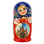 Матрешка "Москва. Храм Василия Блаженного" 5 мест, фотография 2. Интернет-магазин ЛАВКА ПОДАРКОВ