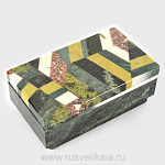 0012921 Нат.камень Шкатулка "МОЗАИКА" малая (2102)