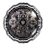 8054 Поднос хромированный под самовар диам. 37см