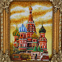 Картина янтарная "Храм Василия Блаженного" 30х40 см, фотография 2. Интернет-магазин ЛАВКА ПОДАРКОВ