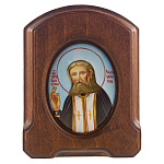Икона "Серафим Саровский". Ростовская финифть 10,5х13,5 см