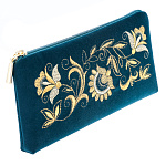 -2090000003819 Очечник тк.бархат Мод 249-1 Рис 1200-1 А разм 10*19*2 /тк.бархат морская волна