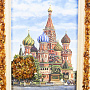 Панно янтарное "Храм Василия Блаженного" 20х16 см, фотография 2. Интернет-магазин ЛАВКА ПОДАРКОВ