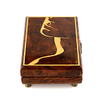 0059236 Нат.дерево Шкатулка "ЛЕДИ" 16*12*7см корень ореха, клен