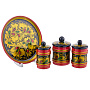 Набор деревянной посуды для специй "Русь-Кудрина". Хохлома, фотография 1. Интернет-магазин ЛАВКА ПОДАРКОВ