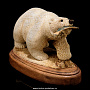 Скульптура "Медведь с рыбой" (кость кита, бивень мамонта), фотография 4. Интернет-магазин ЛАВКА ПОДАРКОВ