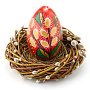 Яйцо пасхальное подарочное с ручной росписью "Верба" 7 см, фотография 1. Интернет-магазин ЛАВКА ПОДАРКОВ