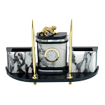 0039549/7840 НАСТОЛЬНЫЙ НАБОР "ТИГР" мрамор бронза 300*95*210мм 2500гр