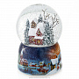 Стеклянный шар "Свет в окошках" со снегом, фотография 1. Интернет-магазин ЛАВКА ПОДАРКОВ