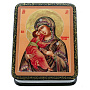 Шкатулка с художественной росписью "Владимирская Божья Матерь", фотография 3. Интернет-магазин ЛАВКА ПОДАРКОВ