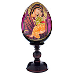 0017599/25см ЯЙЦО ПАСХАЛЬНОЕ с ликом Богоматери "ЯРОСЛАВСКАЯ"(дерево, роспись)