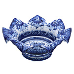 65031 /№2-коб Гжель Конфетница " Ажурная Лотос№2"8,5*19см Авт. Алехин С.С. 