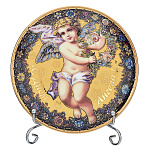 -11 Фарфор ТАРЕЛКА сувенирная "С ДНЕМ АНГЕЛА. ВЕНОК" 11см в П/У