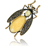 0045122/370.4 Брошь Жук (белый)