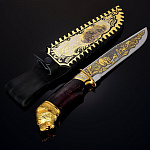 0015647 Златоуст Оружие сувенирное НОЖ " МЕДВЕДЬ""Таганай "С" (накладка, дамаск.) NZK