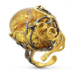 7200651/сред. вес 8-9гг  Серебро 925* КОЛЬЦО вст.Янтарь р/п