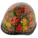 Каска солдатская сувенирная "Клубника". Хохлома