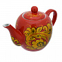 Чайник заварочный 0,7 л "Золотая кудрина". Хохлома, фотография 1. Интернет-магазин ЛАВКА ПОДАРКОВ