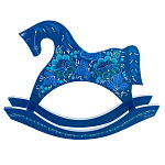 Символ 2026 года. Игрушка "Лошадка-качалка". Хохлома