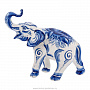 Скульптура "Слон". Гжель, фотография 1. Интернет-магазин ЛАВКА ПОДАРКОВ